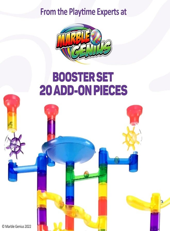 Marble Genius Marble Run Booster Set - 20 Pieces Total (Marbles Not Included), Construction Building Blocks Toys for Ages 3 and Above, with Instruction App Access, Add-On Set, Primary - Image 2